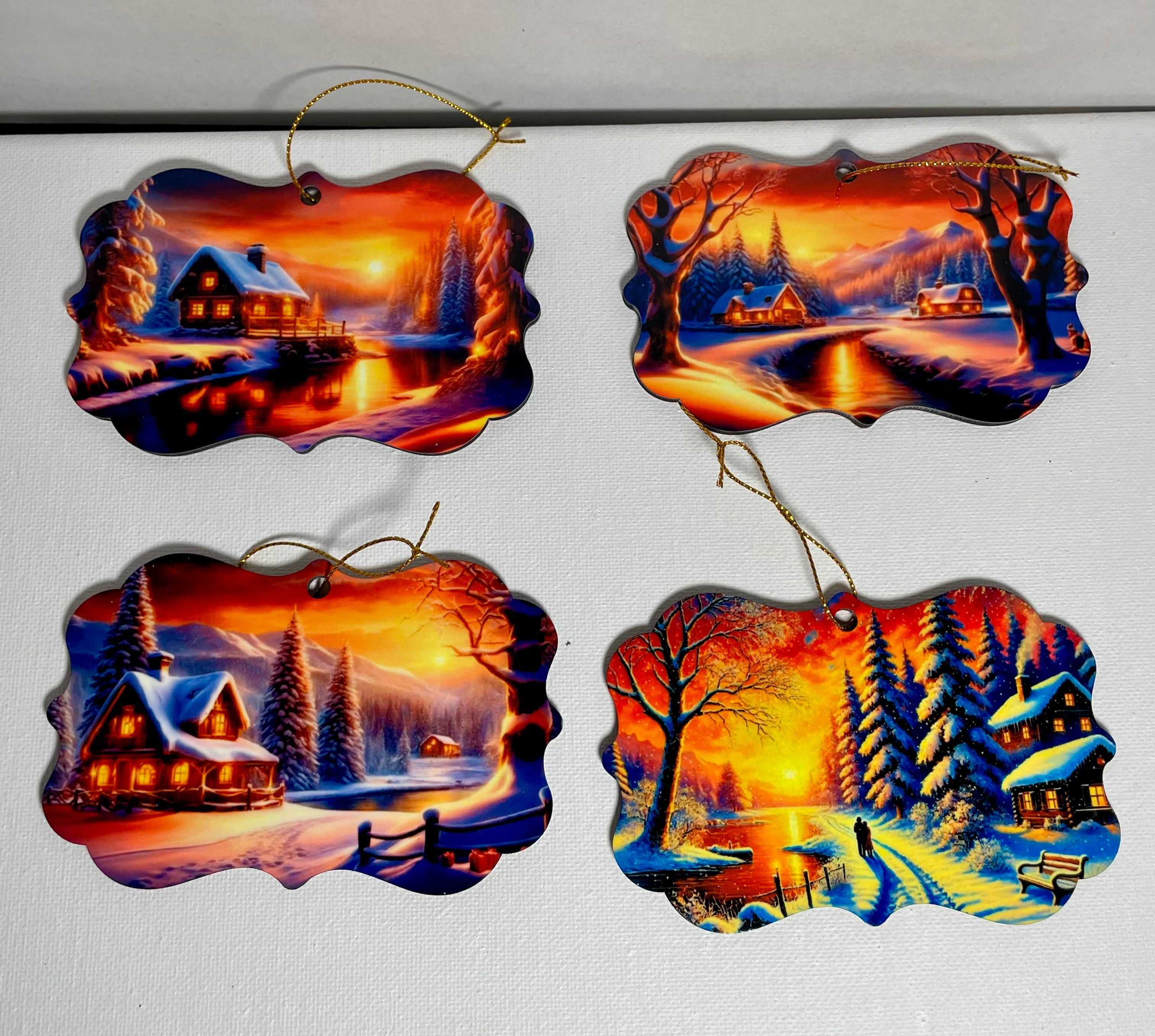Winter Landscape Ornament Set