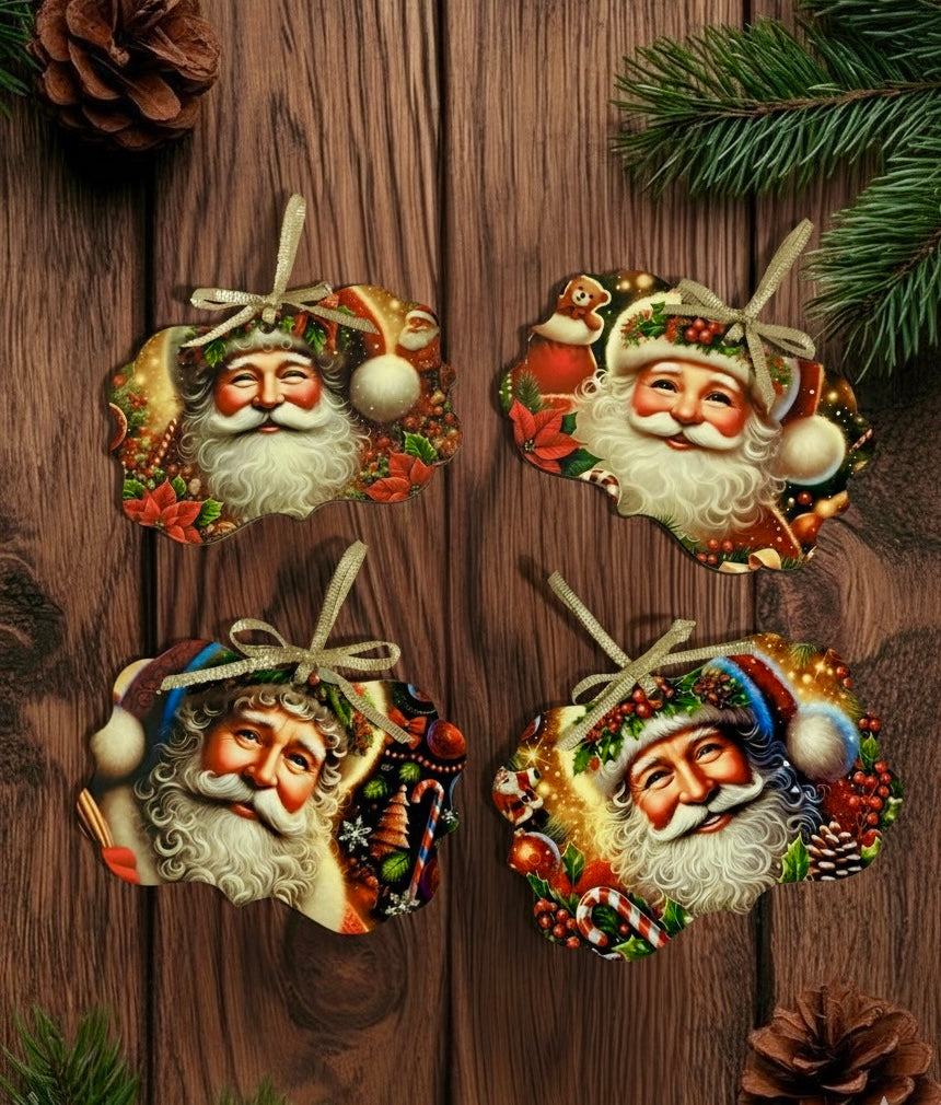 Double Sided Santa Ornament set