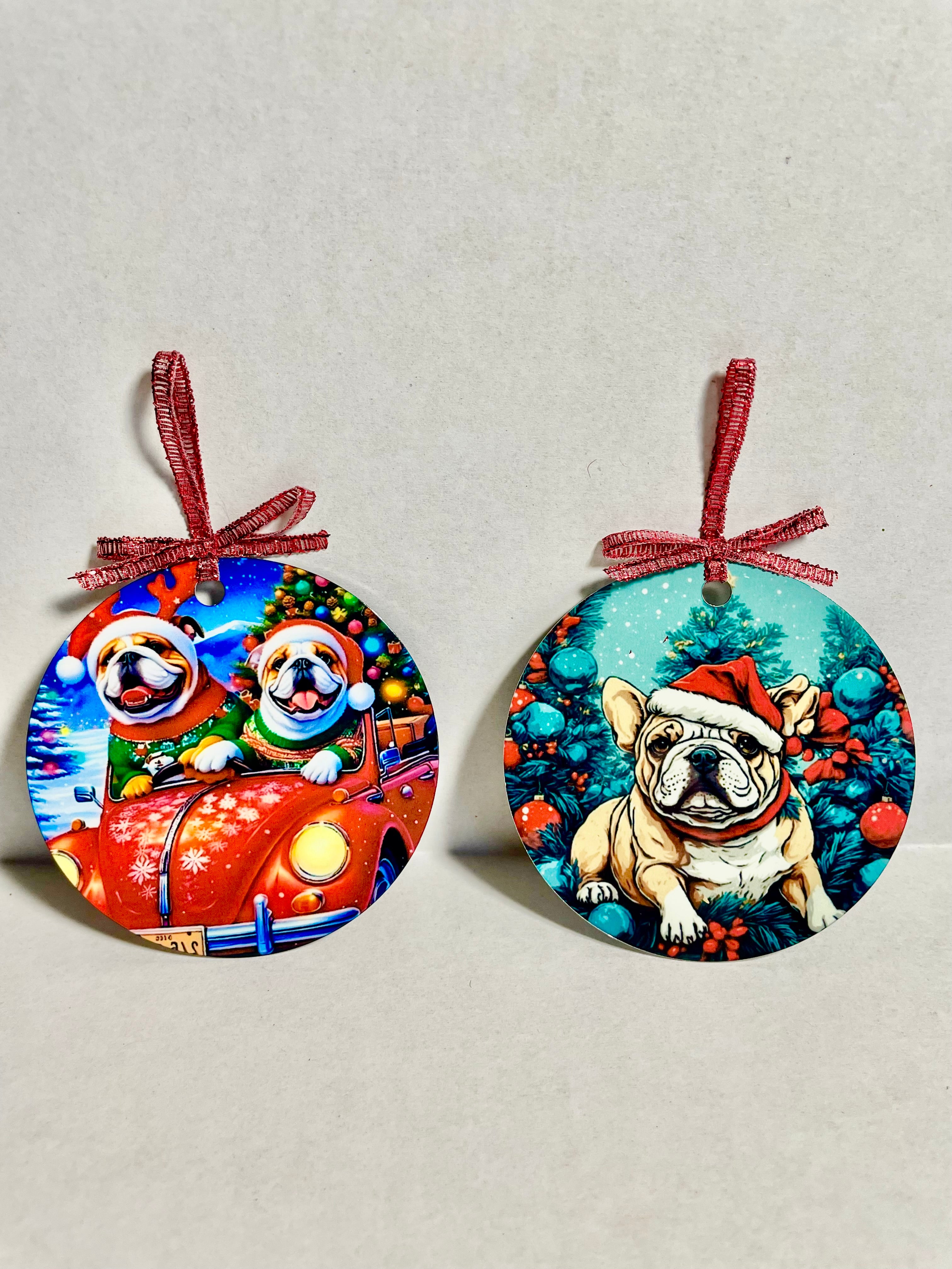 Bulldogs Metal Ornament Set