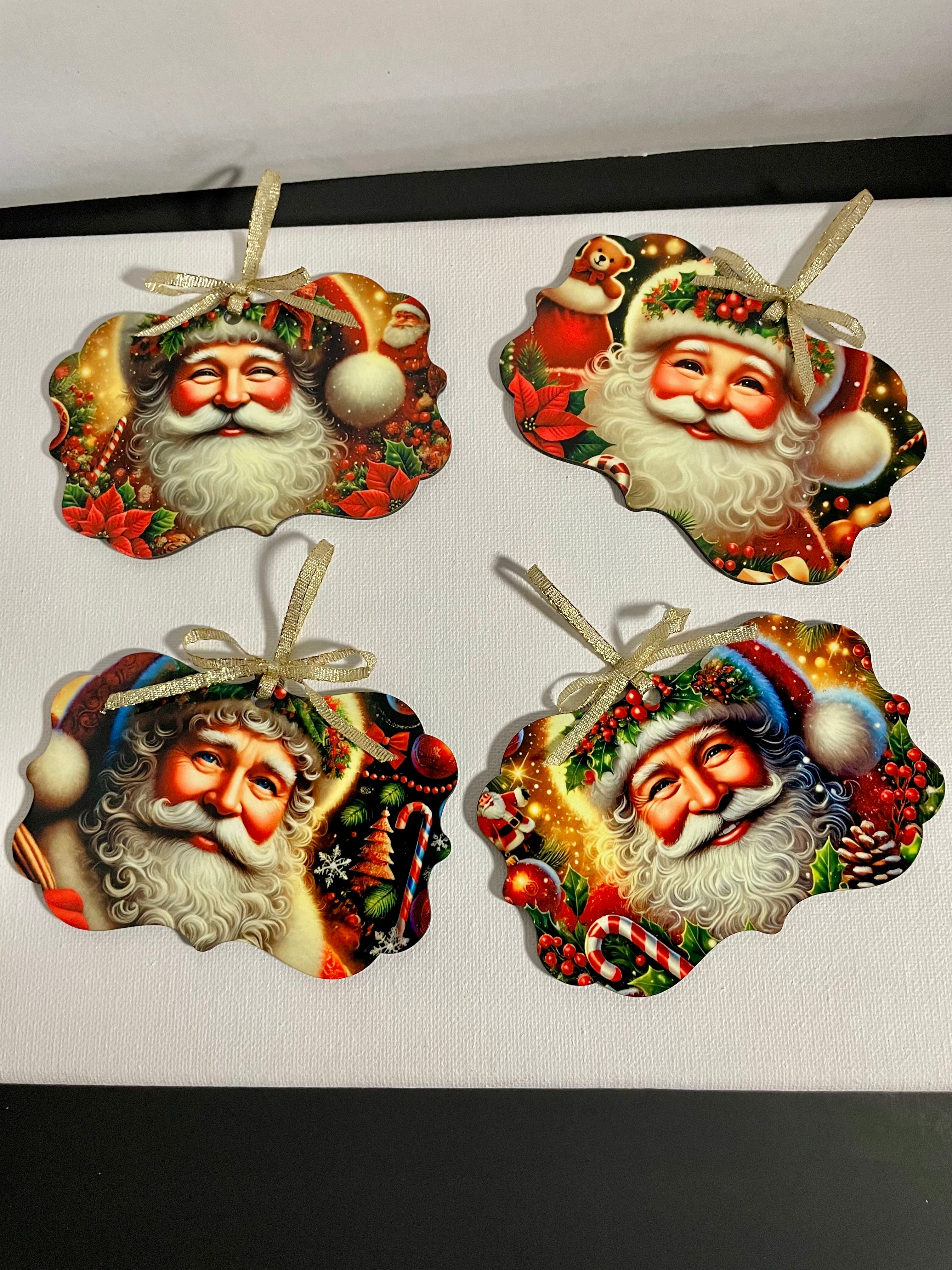 Double Sided Santa Ornament set