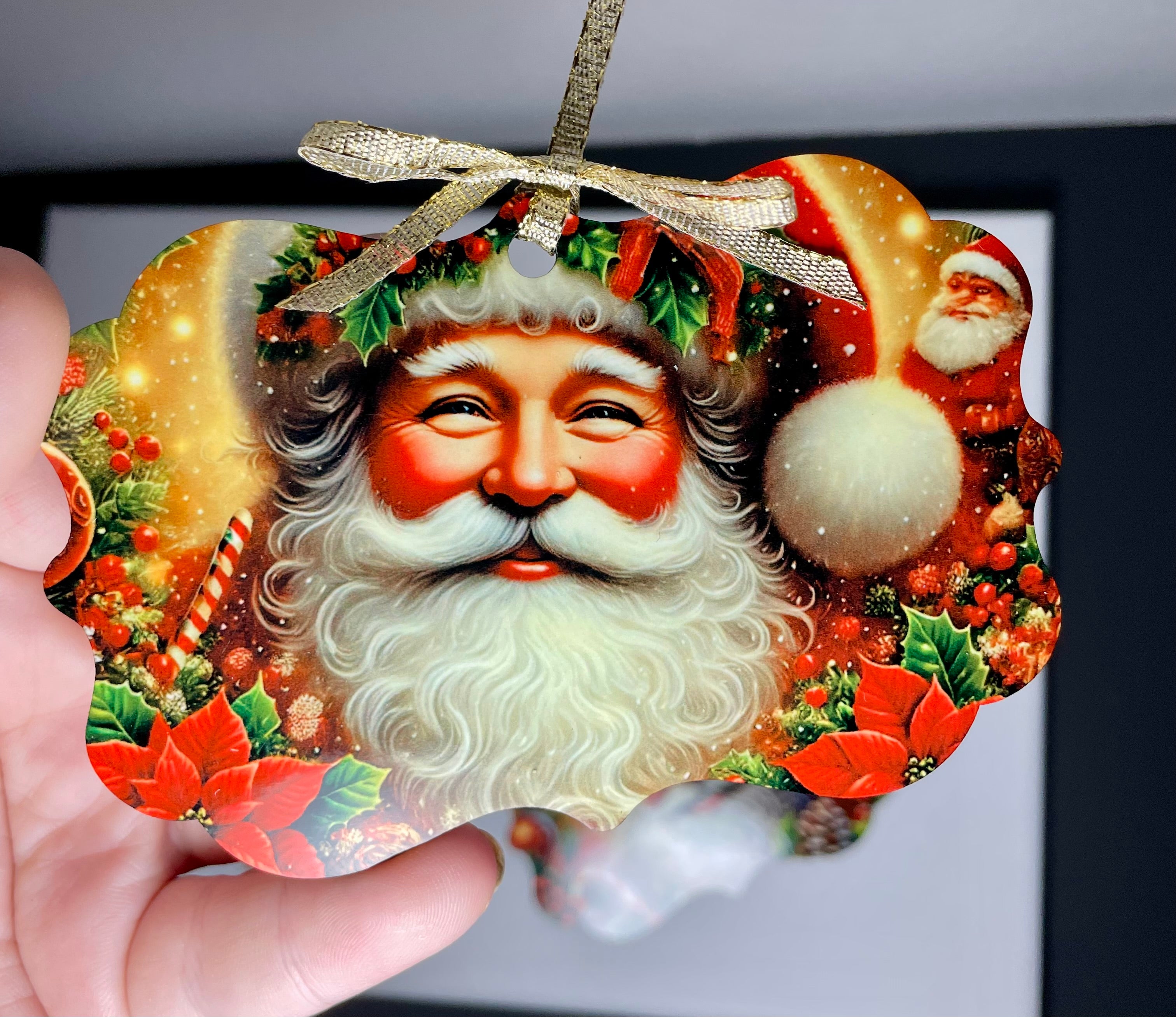 Double Sided Santa Ornament set