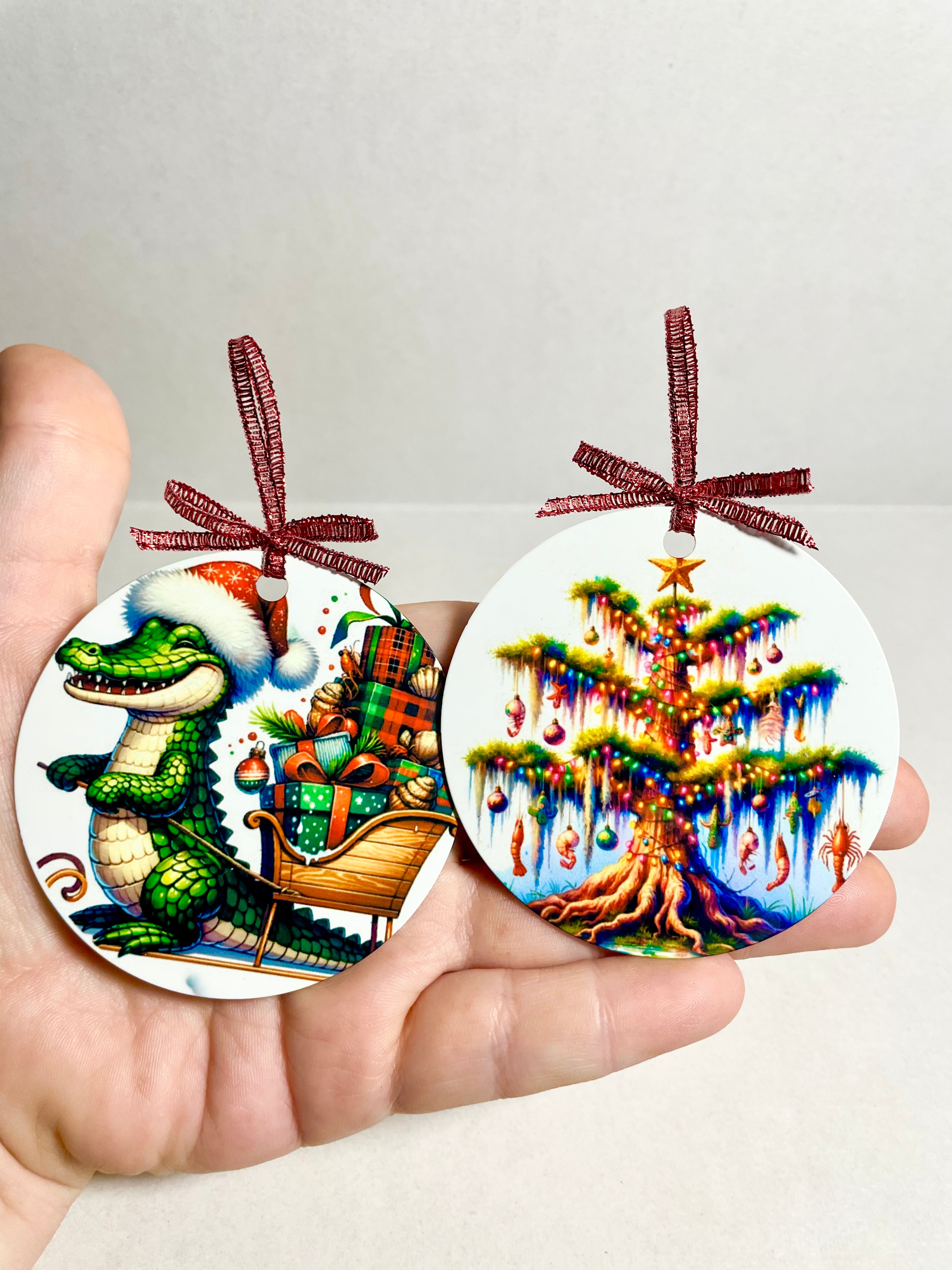 Cajun Christmas Metal Ornament set